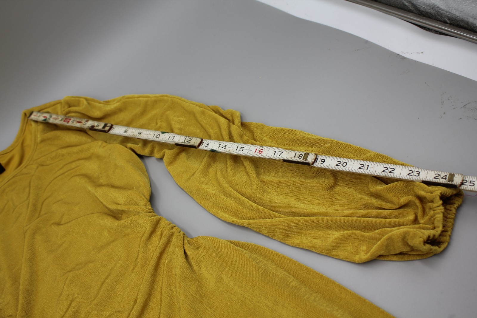 FIESTAR Stretchy Mini Dress Yellow Long Sleeve Size LARGE Cocktail Lounge Hugger