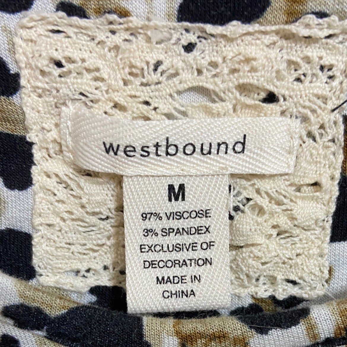 Westbound Leopard Print Handkerchief Hem Midi Dress Boho Safari Edgy Western M