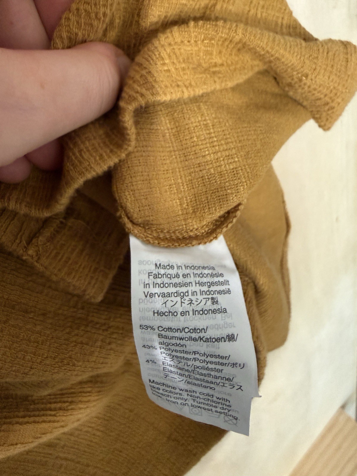 Madewell Texture & Thread Puff Sleeve Dress Women’s XS Mustard Yellow V-Neck