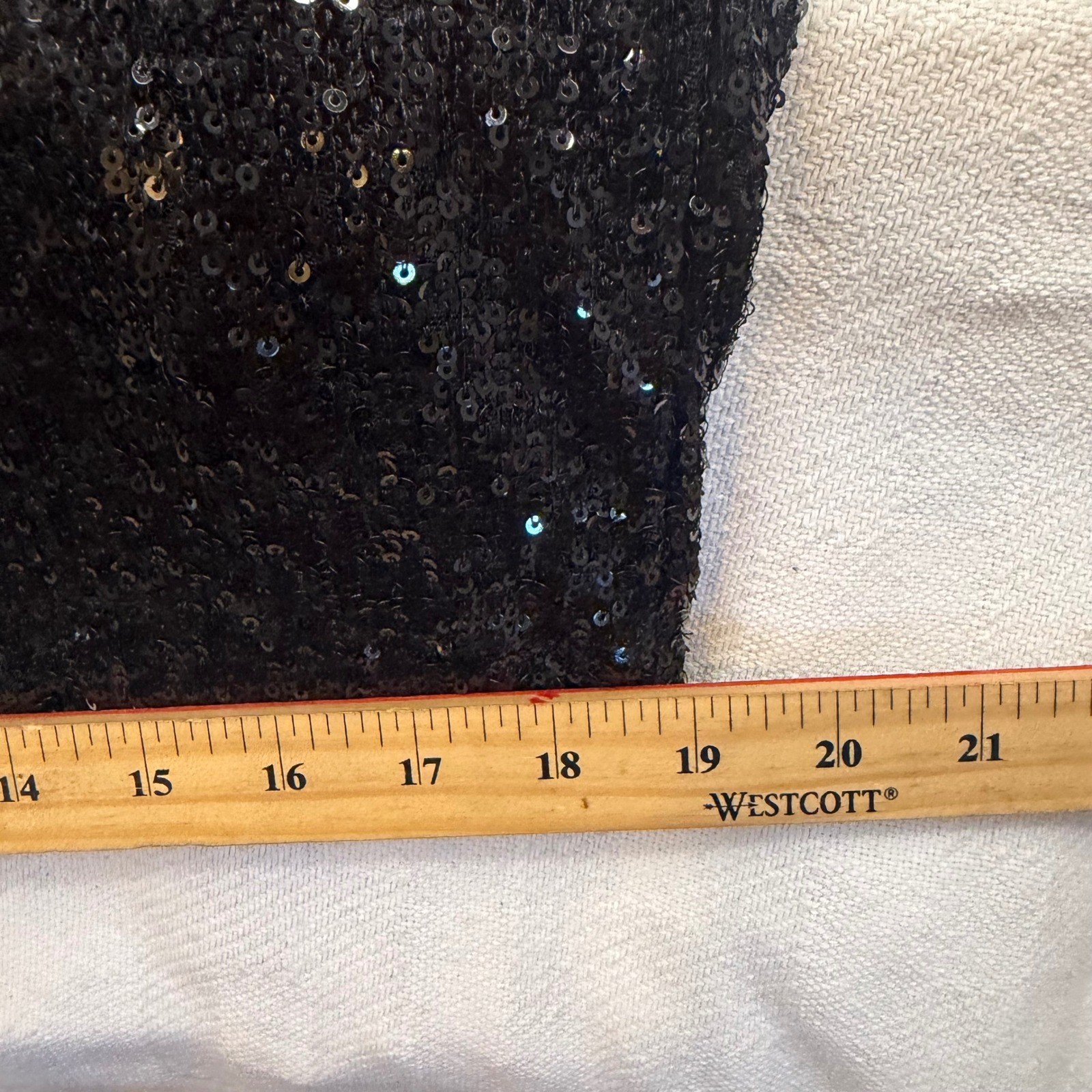 Hilary Radley Black Sequin Short Sleeve V-Neck Shift Dress CO4478L-48F Small NEW