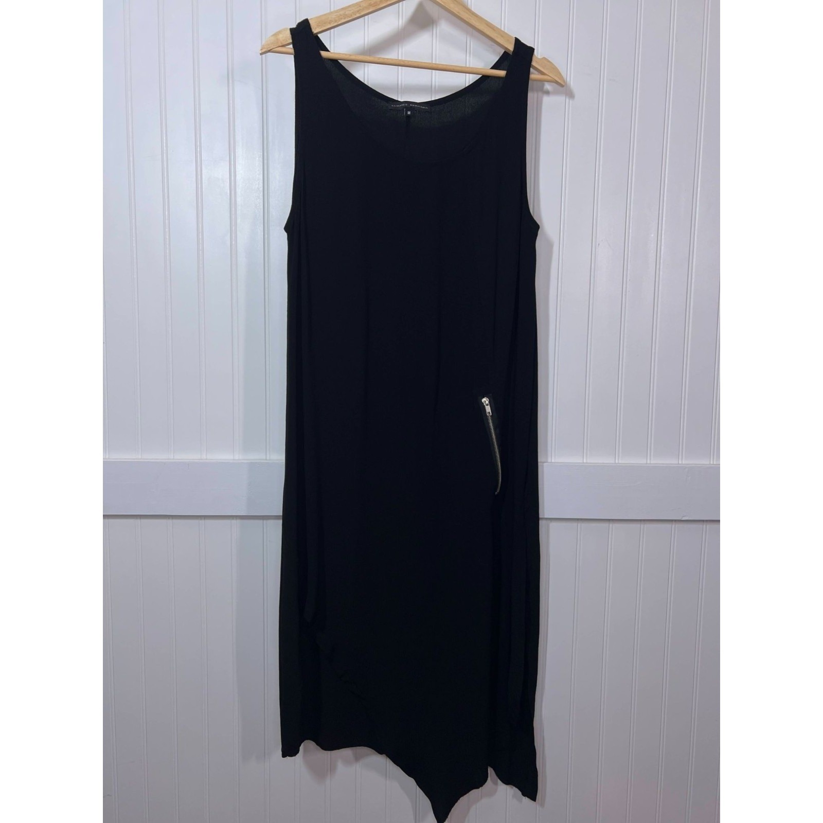Lurdes Bergada Dress Black Asymmetrical Steampunk Zipper Detail Goth Punk Metal