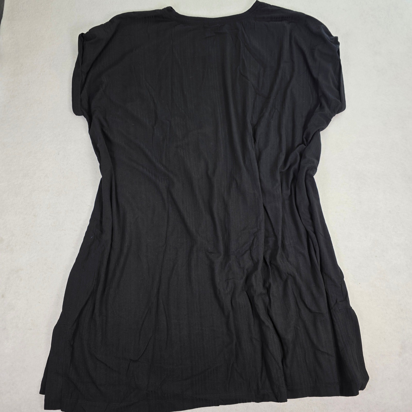 LuLaRoe Women 3XL Chelsea Dress Black New Ribbed Knit Cuffed Short Sleeve 947-18