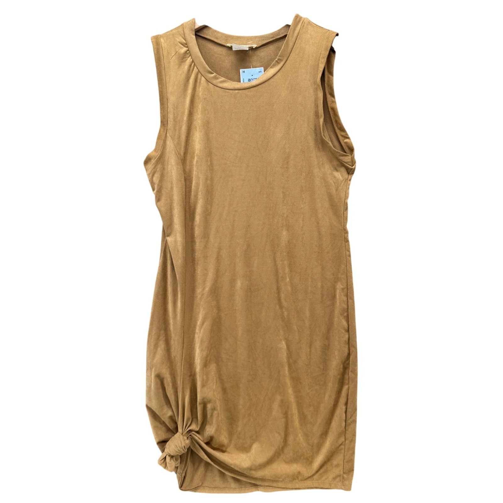 Poetry Mini Dress Honey Brown Sleeveless Crewneck Pullover Size L