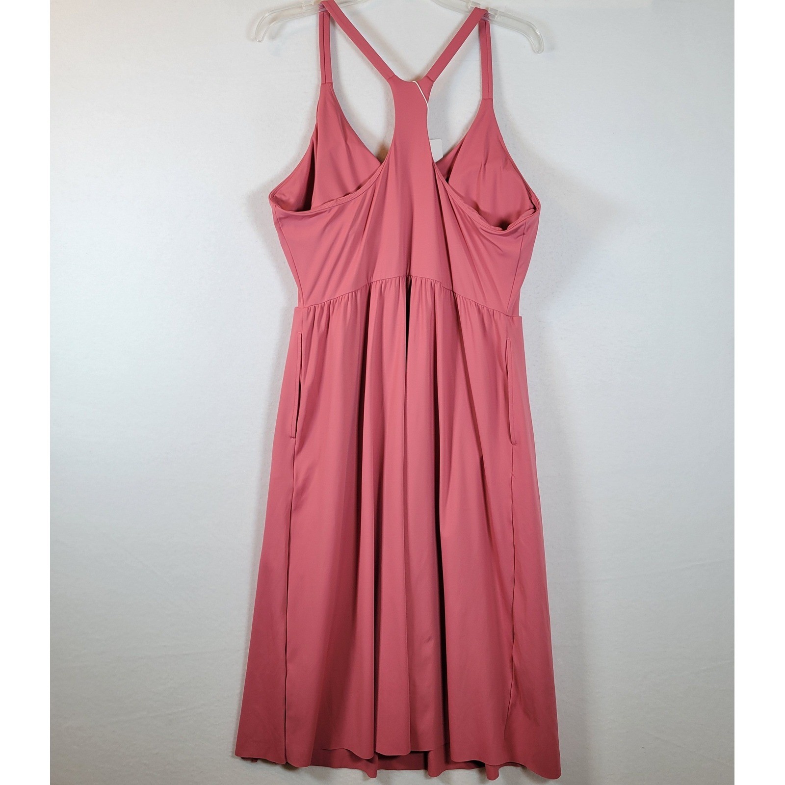 Halara Womens Racerback Built-in Shorts Slit Tank Midi Dress Size 2X Pink Sports