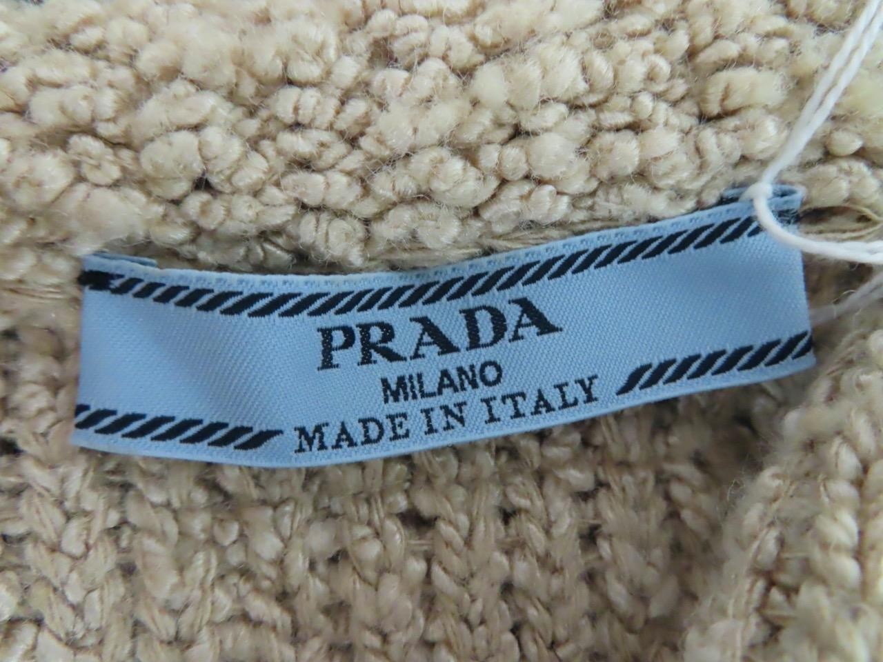 PRADA Beige Silk Boucle Construction Mini Dress Size 36/US 0