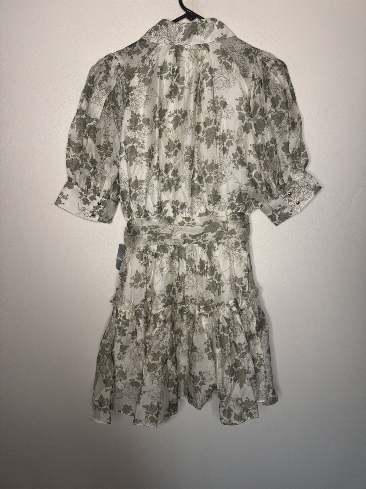 En Saison Mindy Floral Belted Puffed Sleeve Shirtdress