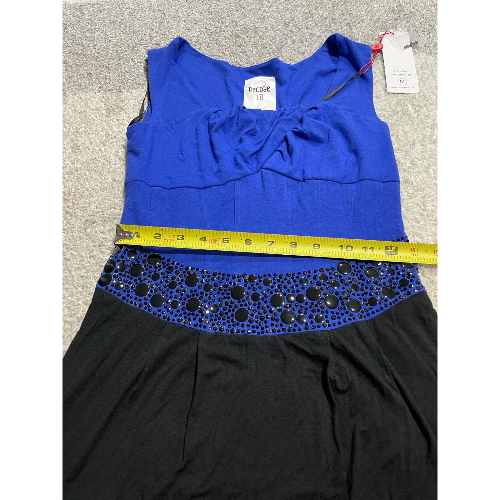 NWT Decode 1.8 Medium Sleeveless Colorblock Cocktail Dress Blue 180632D 80178