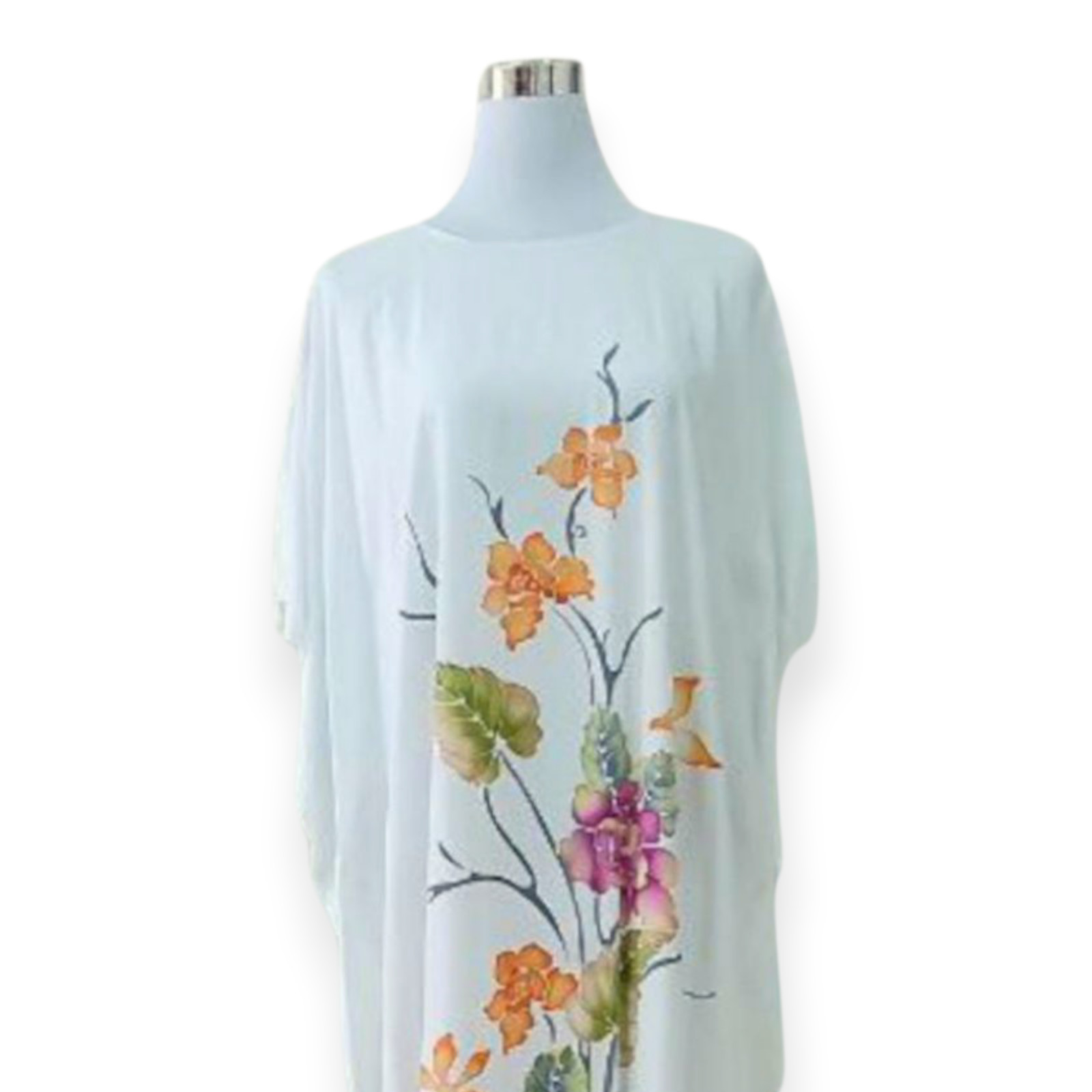 Women’s Handpainted Batik Kaftan – Malaysian Artwear, Flowy & Breathable