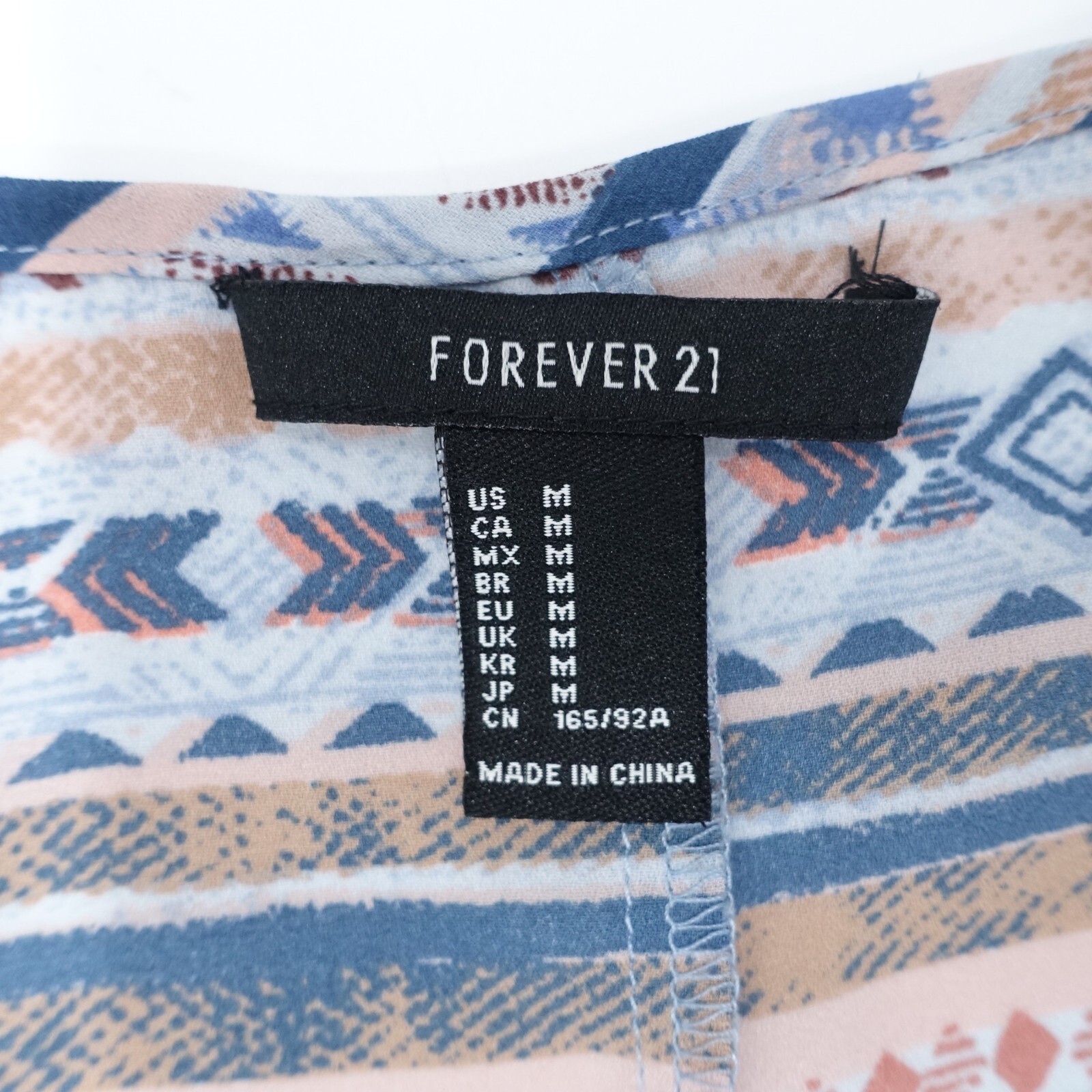 Forever 21 Shift Dress Women’s Medium Multicolor Aztec Print Round Neck Pullover