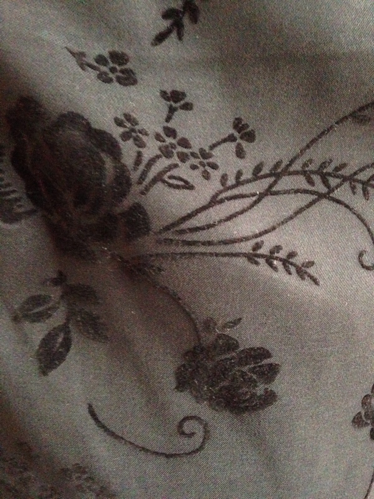 CDC Little Black Dress, Size 14 with Velour Floral Pattern. 97% poly/3% spandex