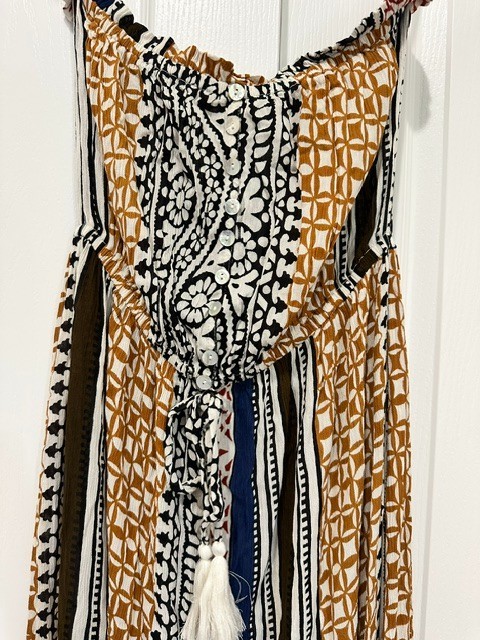 ELAN PATTERNED TUBE TOP DRESS SHEER | WOMEN | SIZE L