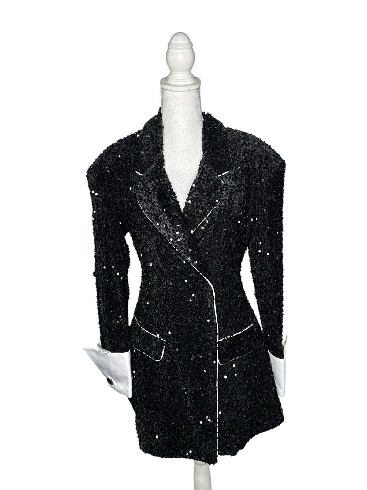 OFUURE RAVEN SEQUIN BLAZER DRESS IN ONYX