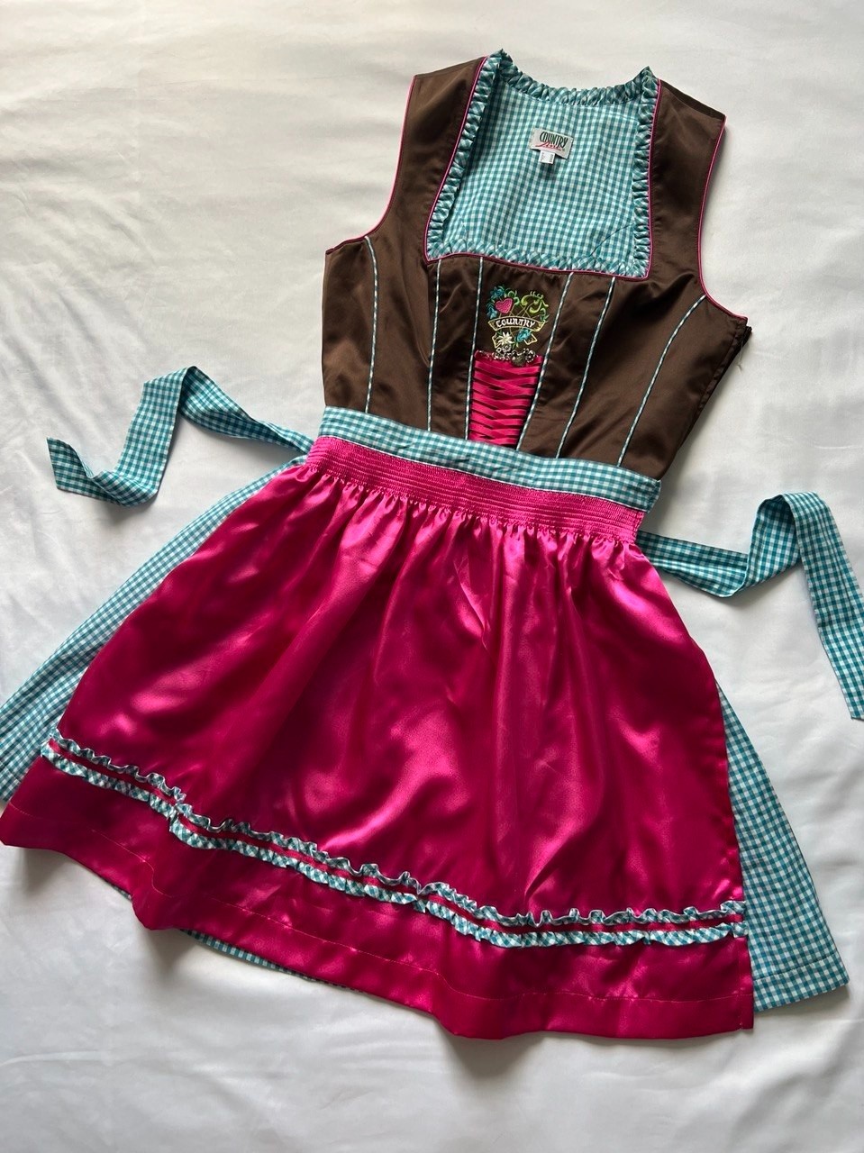 Dirndl Dress Country Line Trachten Oktoberfest Costume Tyrol Austrian EU 38