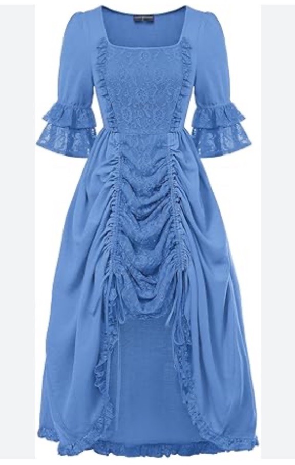 Scarlet Darkness Women Victorian Romantic Steam Punk Renaissance Blue Small