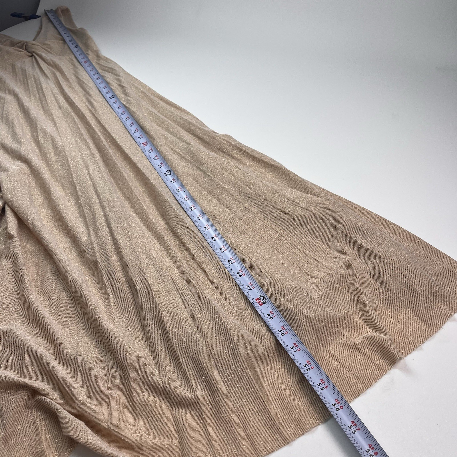 Giannini Gold Shimmer Maxi Dress S Made in Italy Glam Cocktail Party Elegant