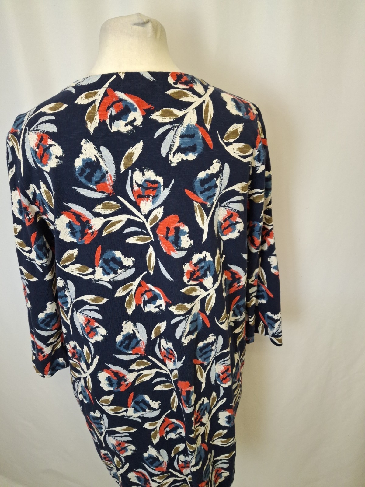 Seasalt Cornwall Shore Foraging Tunic Dress Pockets navy Blue Floral Long Sleeve