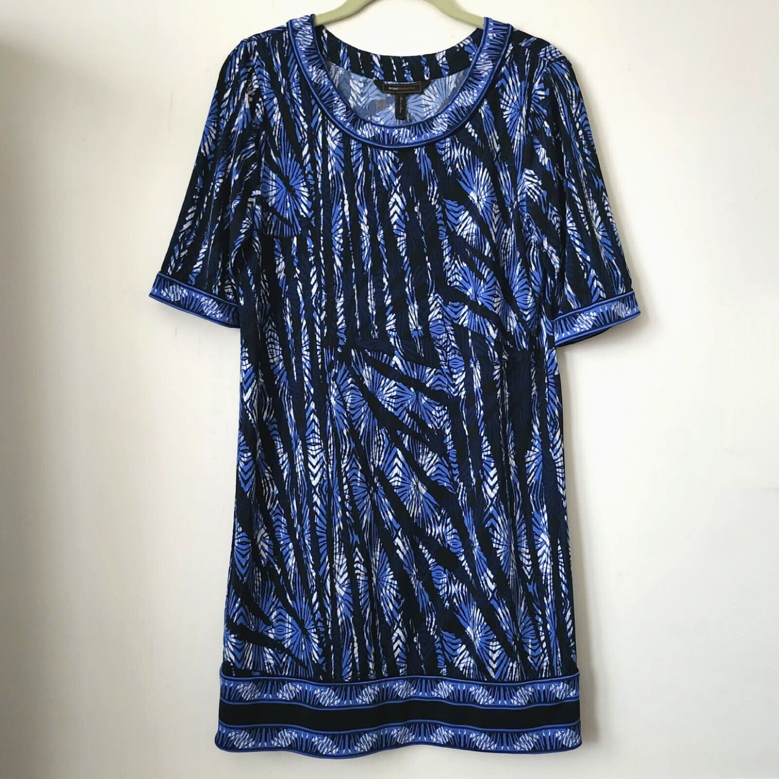 BCBG MAXMAZARIA ANIA Blue 95% Polyester 5% Spandex Dress S