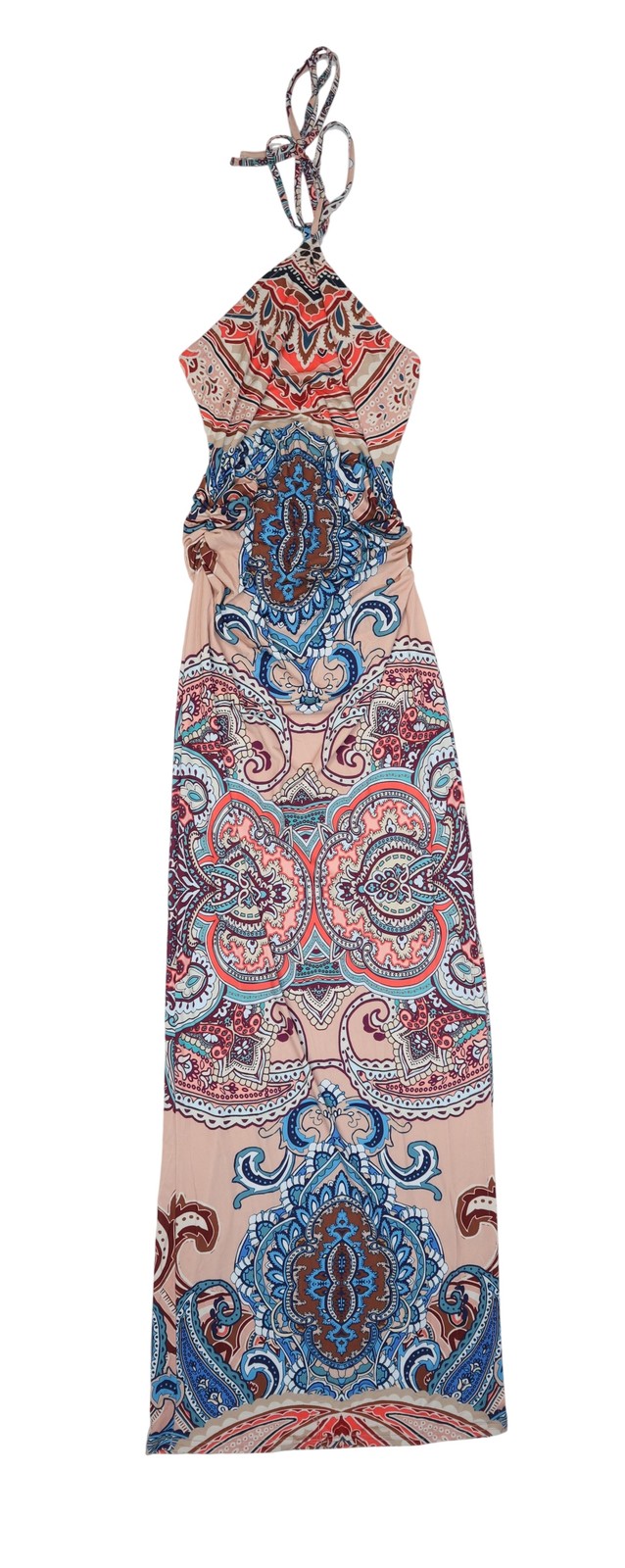 Venus Dress Womens XS Multicolor Halter Paisley Maxi Sundress Jersey Beach