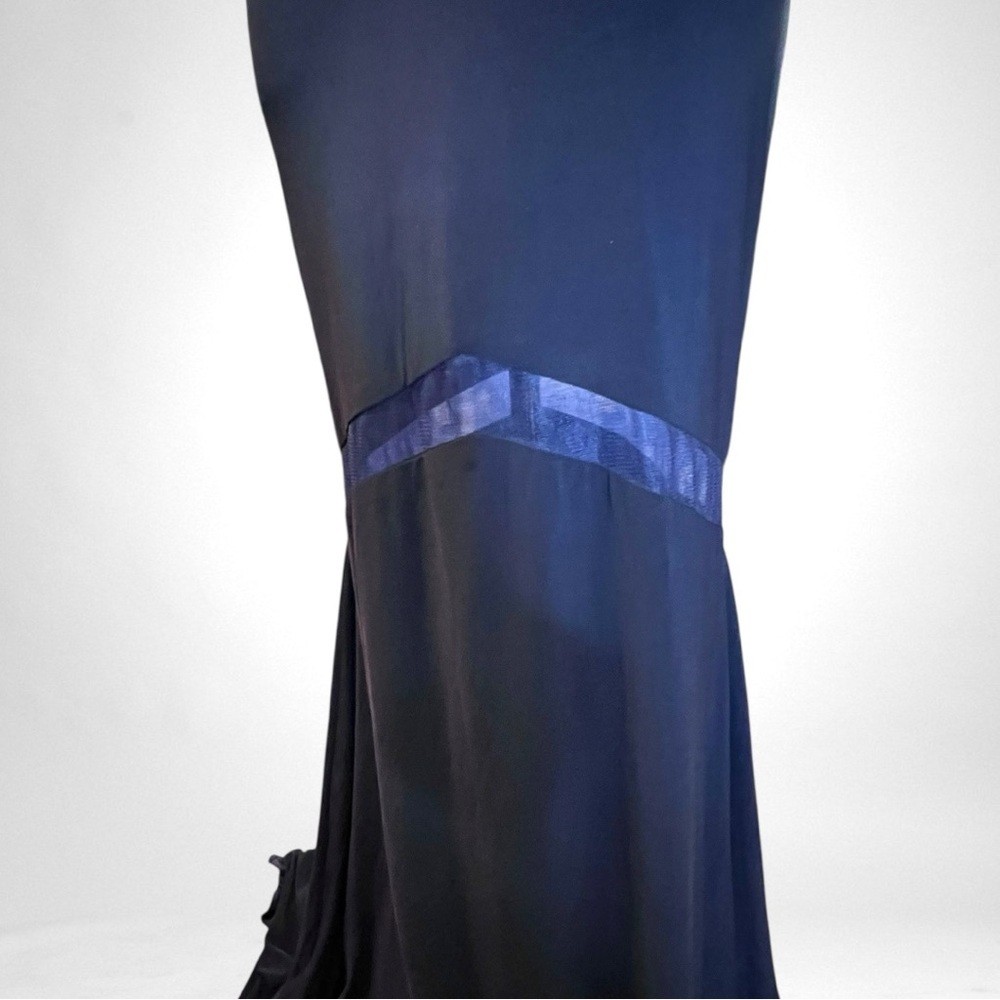 CLARISSE Chevron Panel Illusion Navy Gown