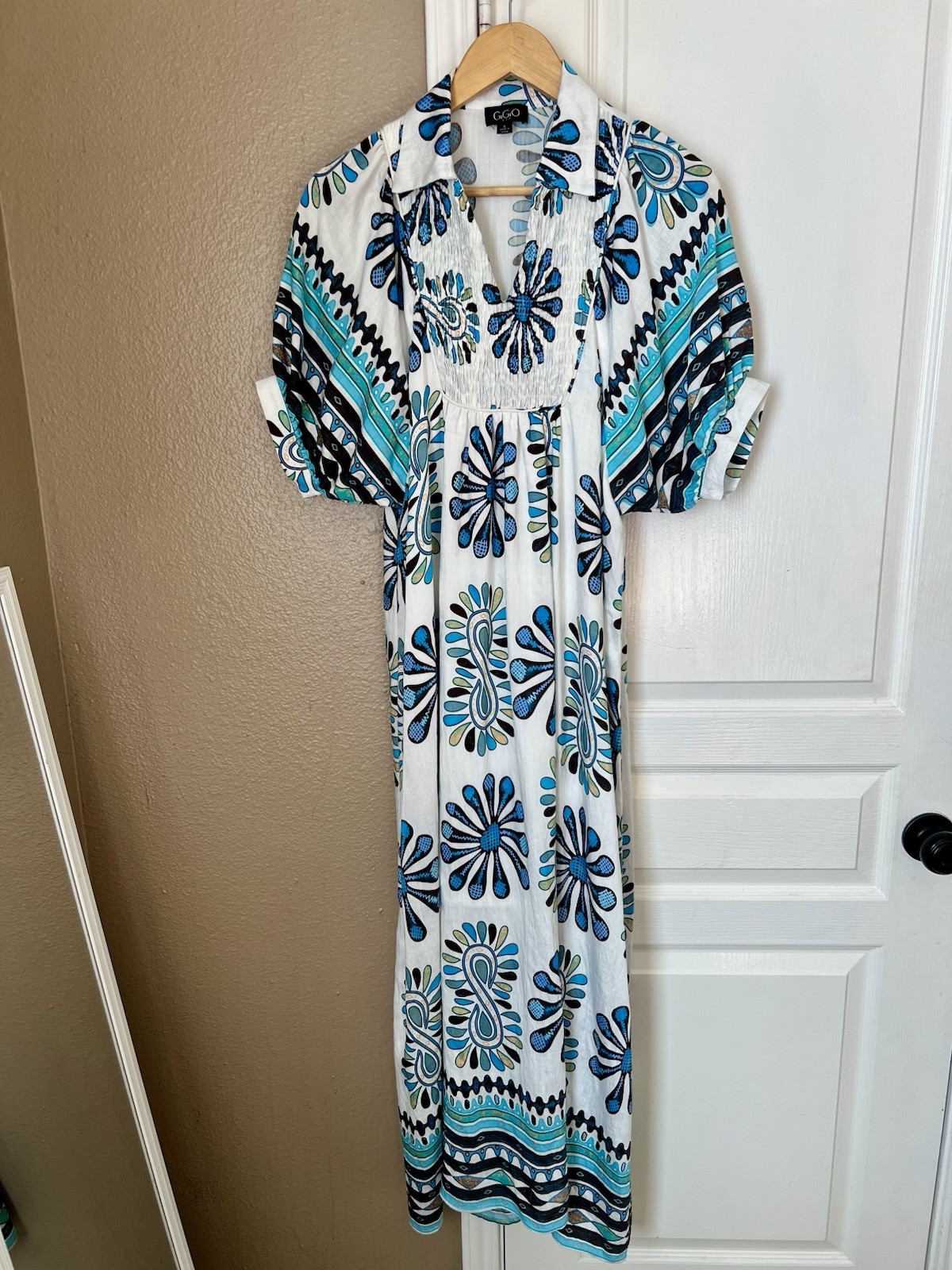 Gigio Dress Womens Dress Maxi Floral Puff Sleeve Sz Small Boho Sundress