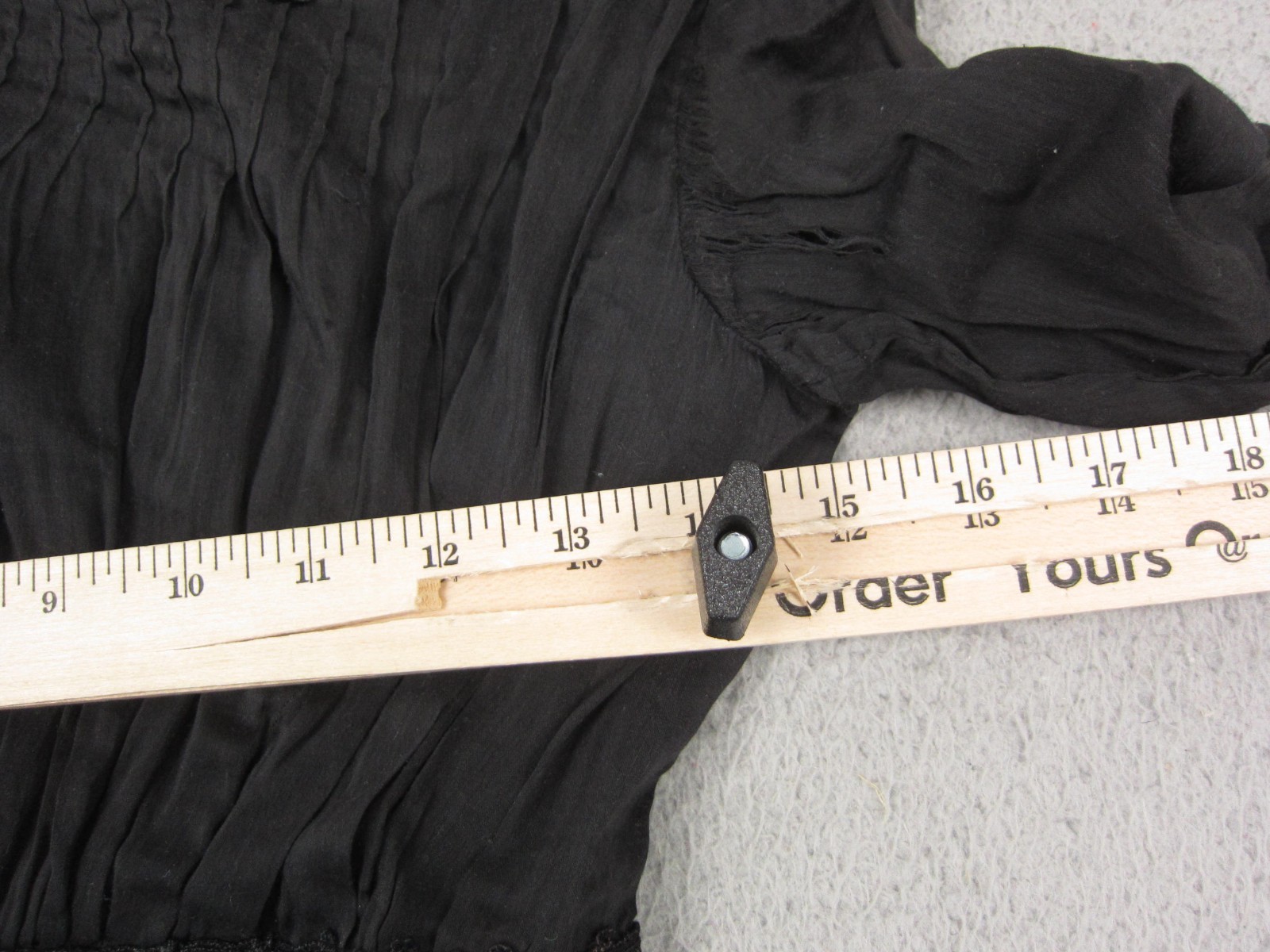 True Vintage Voil Dress Womens Extra Small XS Black Gown Lace Midi 1900s