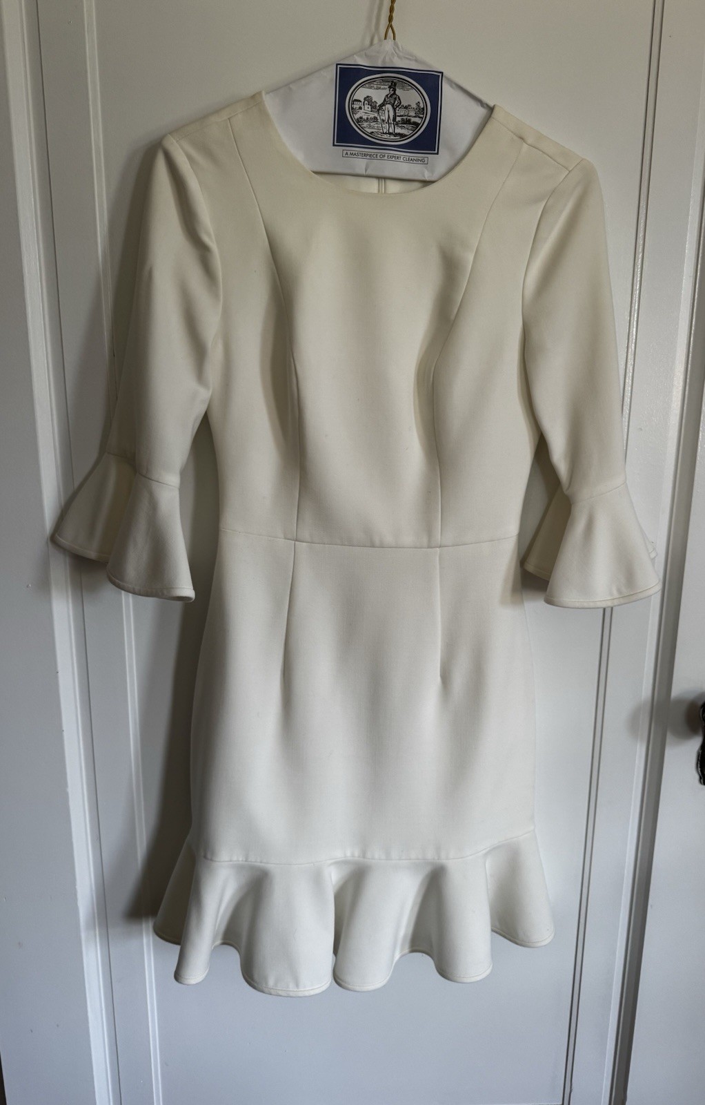Black Halo Brooklyn Ruffled Hem Mini Dress in Porcelain Size 0