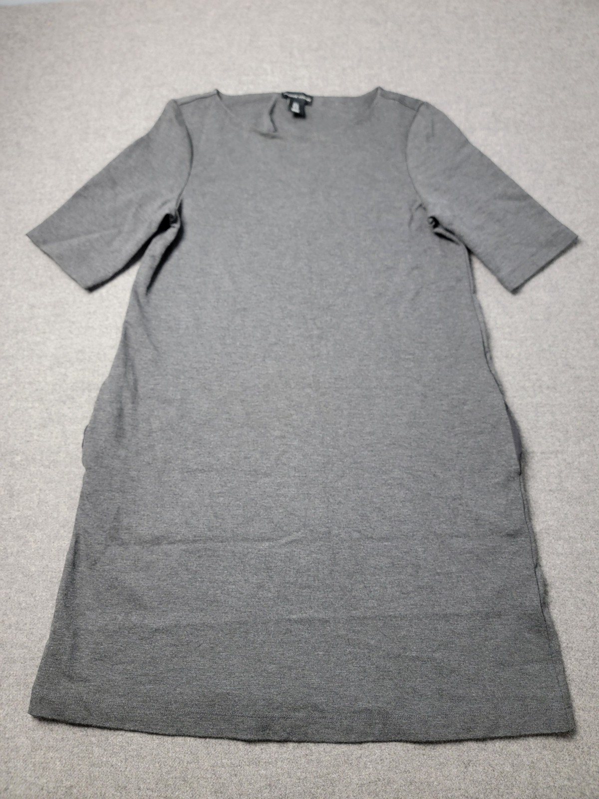Adrienne Vittadini Women’s Gray Knit T Shirt Dress Short Sleeve US 6