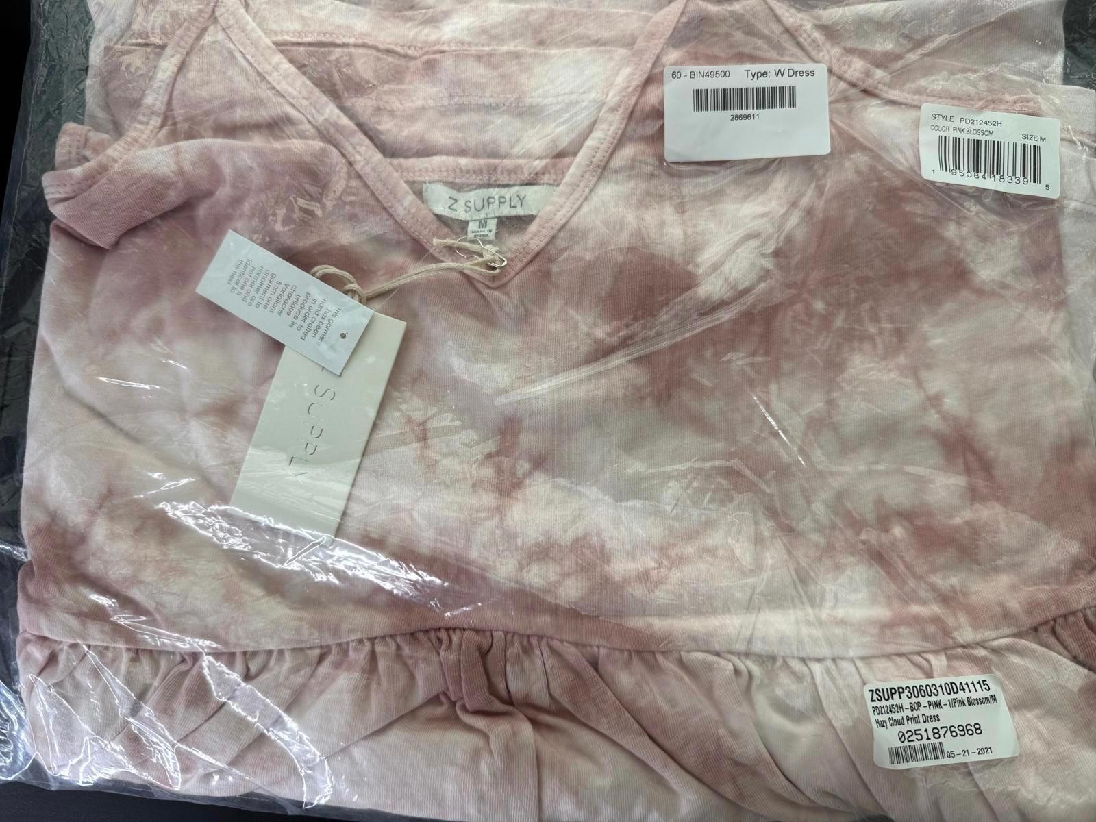 NWT REVOLVE Z Supply Hazy Cloud Print Dress Pink Blossom M