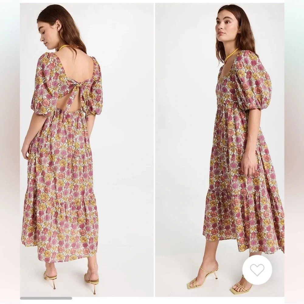 Minkpink Yasamin Tiered Midi Dress floral print Women’s XS Cottagecore Romantic