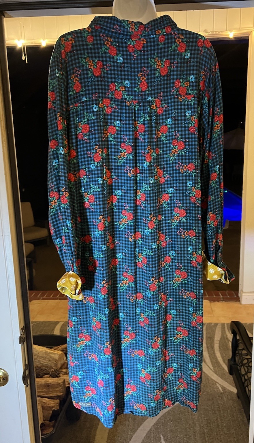 Matilda Jane 2X Floral Gingham Button Tunic Shirt Dress Boho Cottagecore Plus