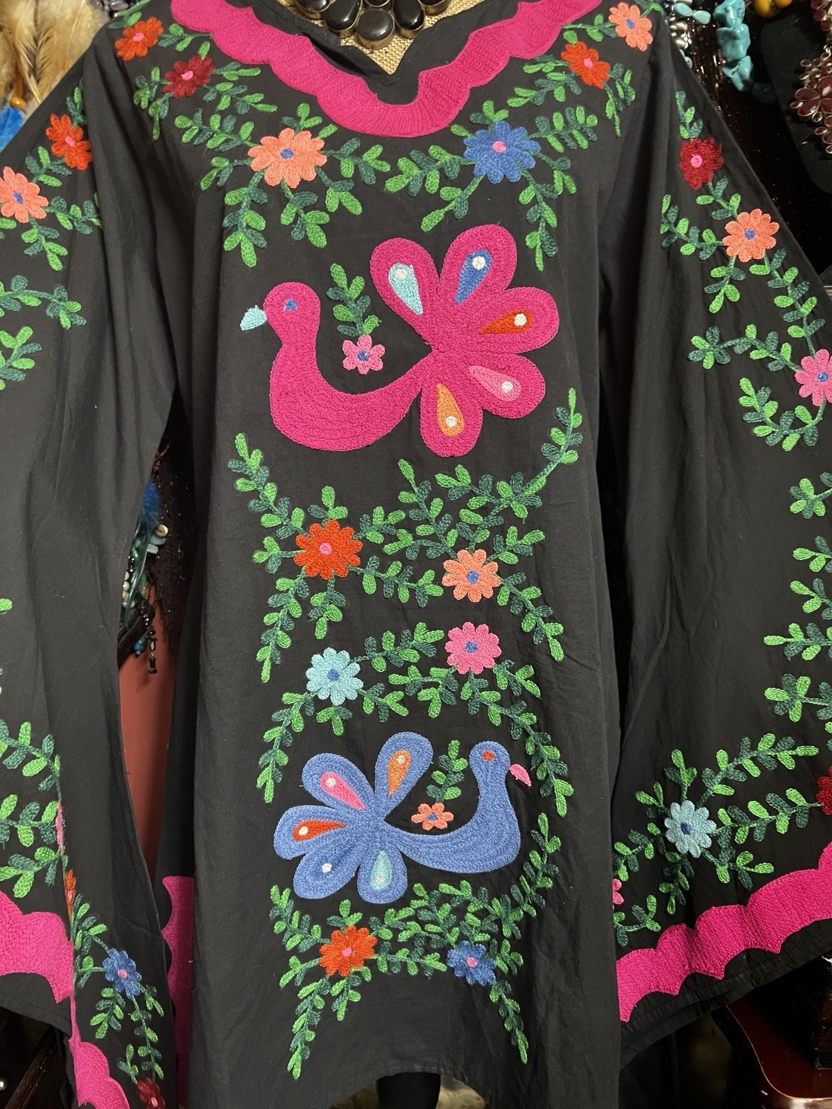 BEAUTIFUL IDIOLA DESIGNS MEXICAN EMBROIDERED PACHAMAMA ANGEL DRESS WEDDING L