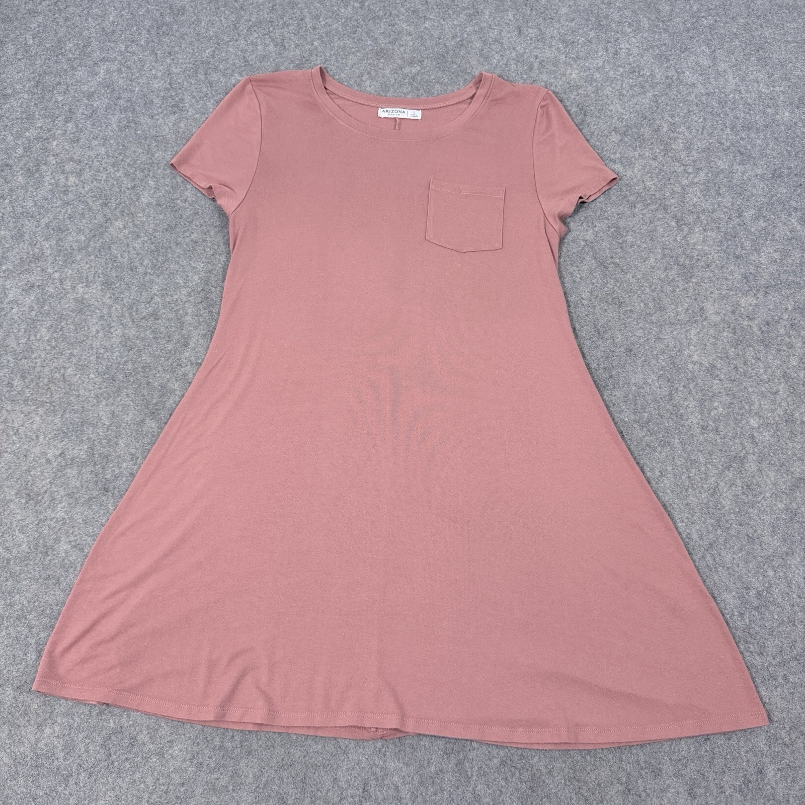 Arizona Jean Co Short Sleeve Stretch Pullover Dress Fits Women’s Size Large Pink