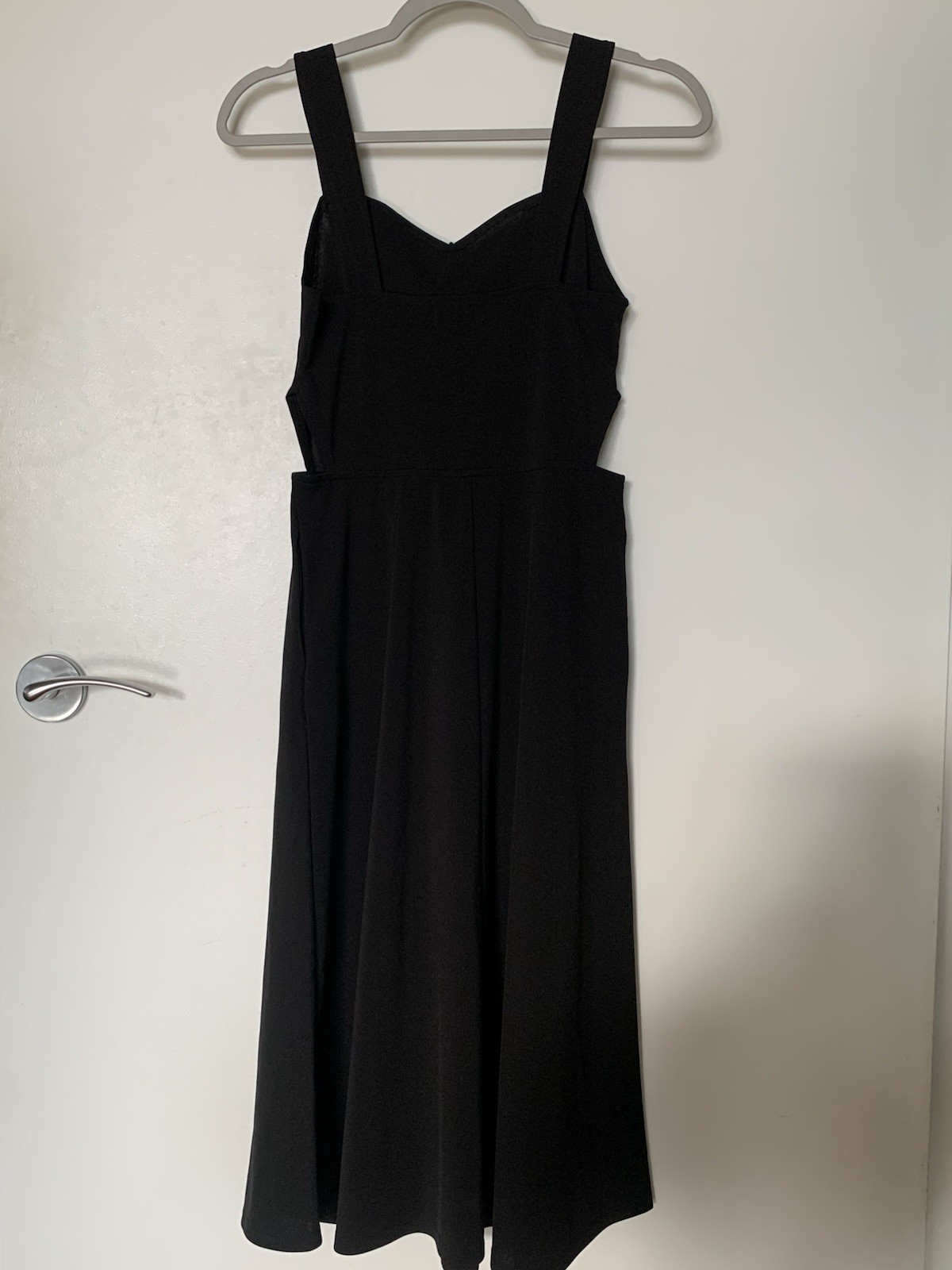 Free Press Sweetheart Neck Strap Sleeveless Midi A-Line Dress Black Size S