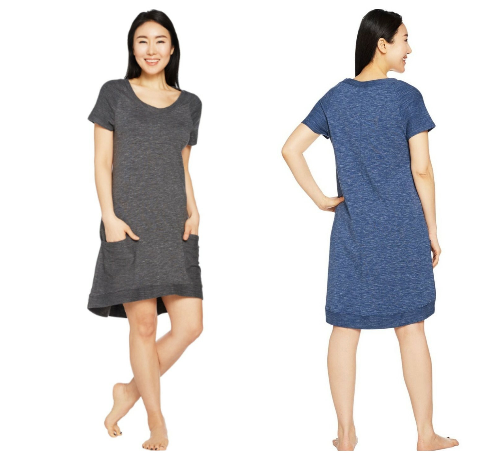 ANYBODY COZY COTTON KNIT FRENCH TERRY PATCH POCKETS DRESS Sz XXS NEW $ 59