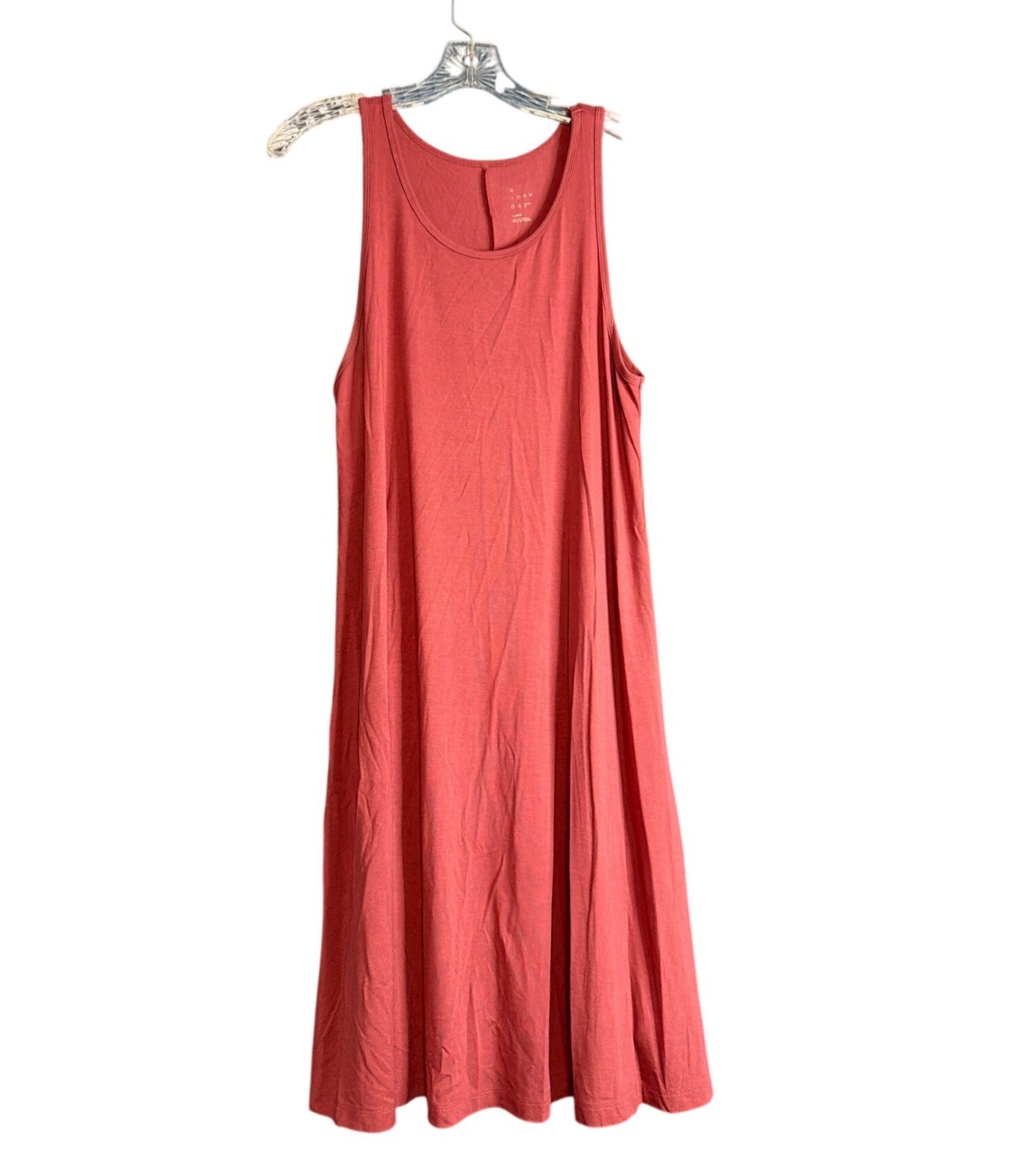 Coral Sleeveless A-Line Tank Dress