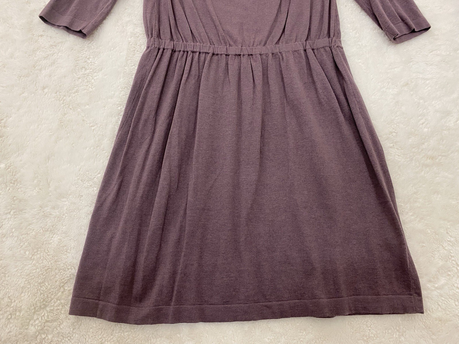 Lilla P Womens Draped Neck Cashmere Blend Mini Sweater Dress Size Large $198