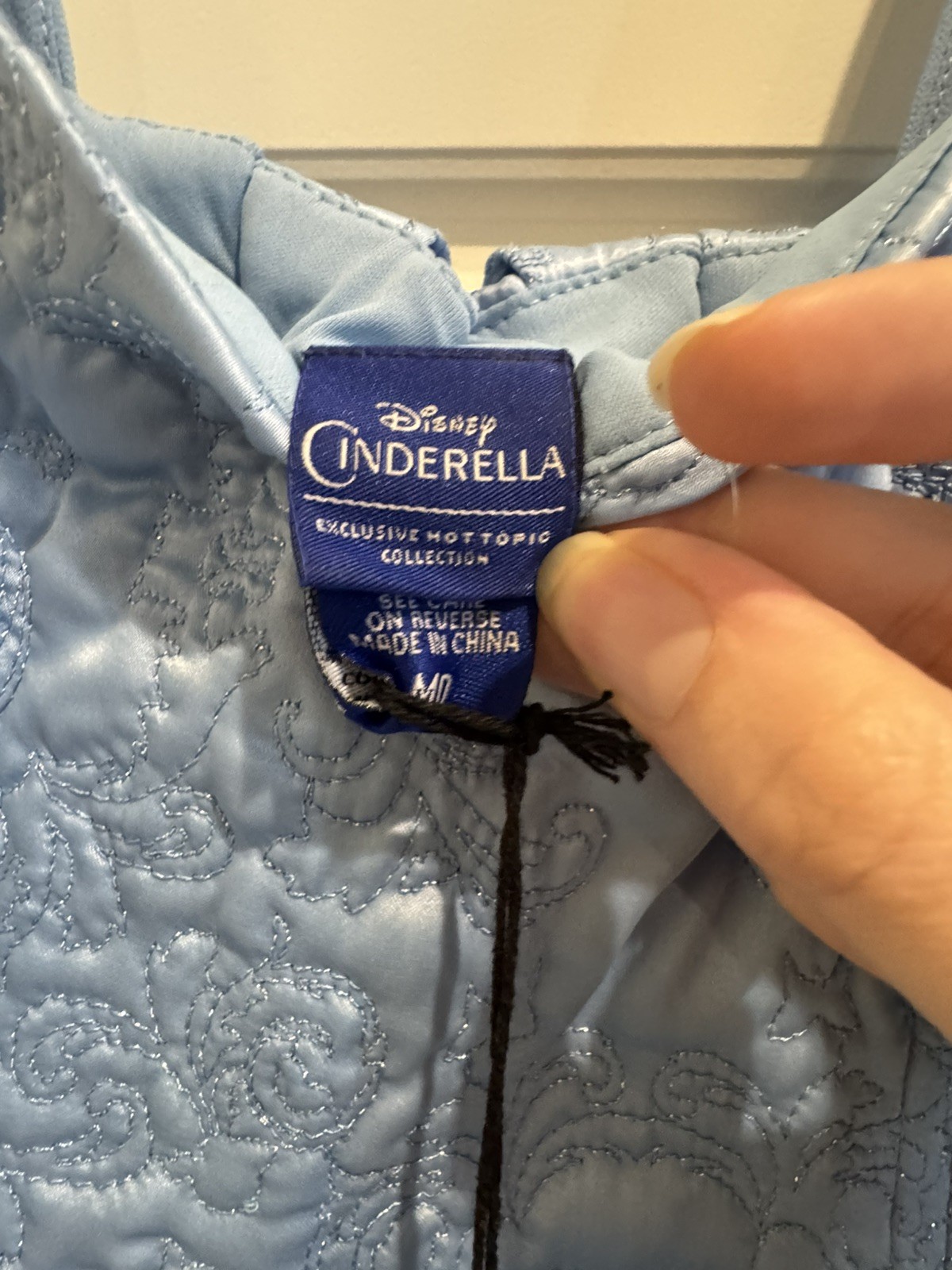 Disney Live Action Cinderella Corset Blue Embroidered Dress Hot Topic M NWT