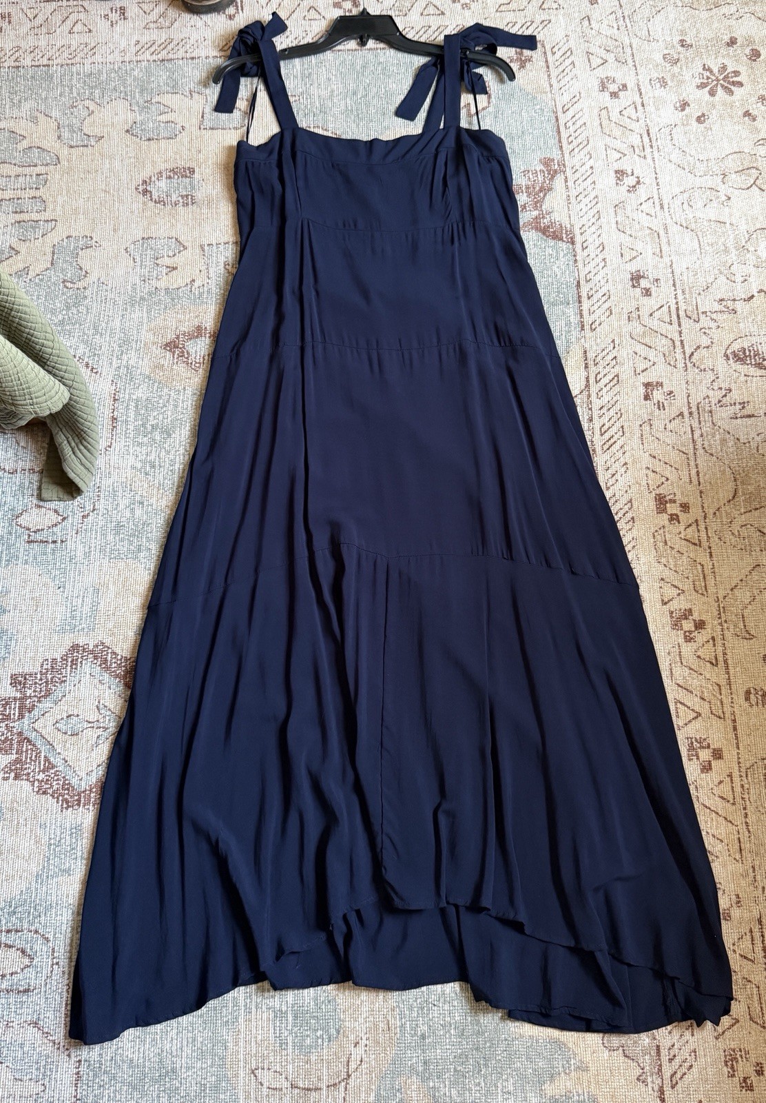 Slate Dress – Navy Blue Long Sleeveless Straps With Bow Detail – Size XL