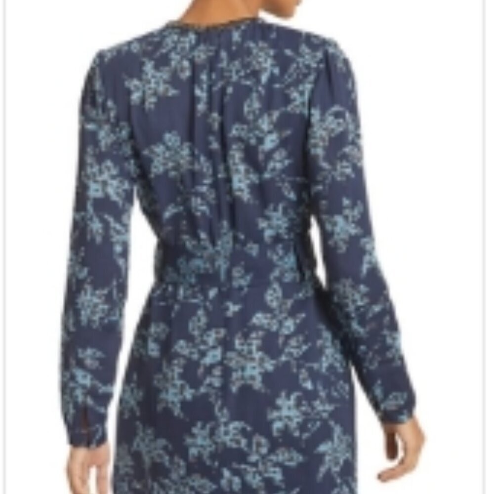 REISS Melody Blue Floral Print Dress – Size 6 (NWT)