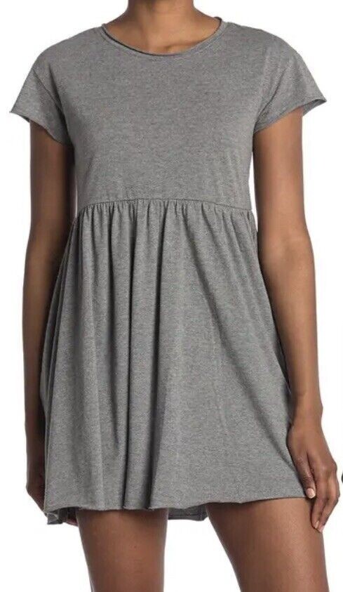 Women’s ABOUND Short Sleeve T-Shirt Dress Medium Charcoal Heather Grey Size S