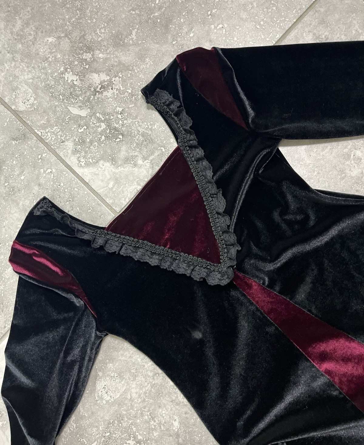Cykxtees VTG 90S Goth Renaissance Medieval Vampire Velvet Dress Gown M L