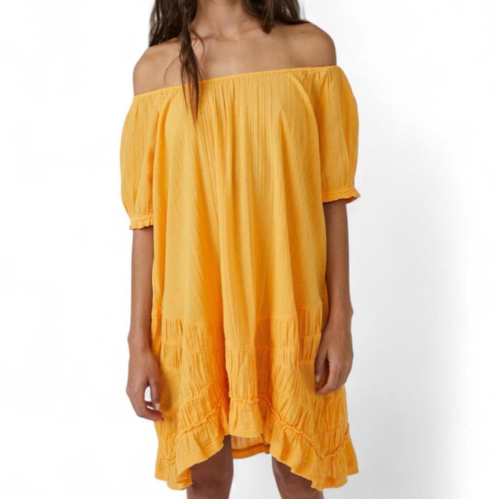 Free People Bird of Paradise So Scenic Yellow Mini Dress ☀️