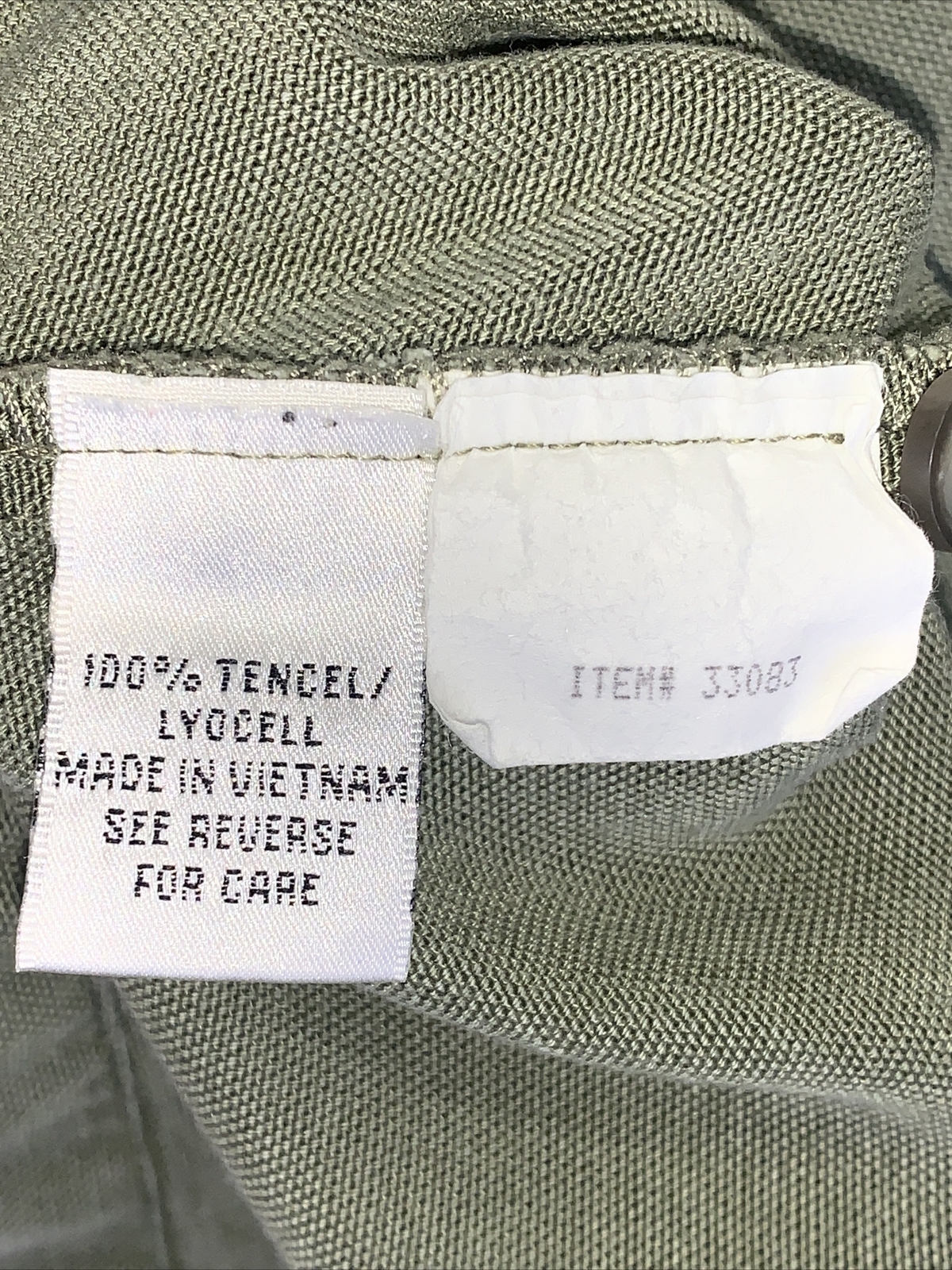 Vintage Bloomingdale’s Weathered Green Button Front Roll Sleeve Shirt Dress Sz 8