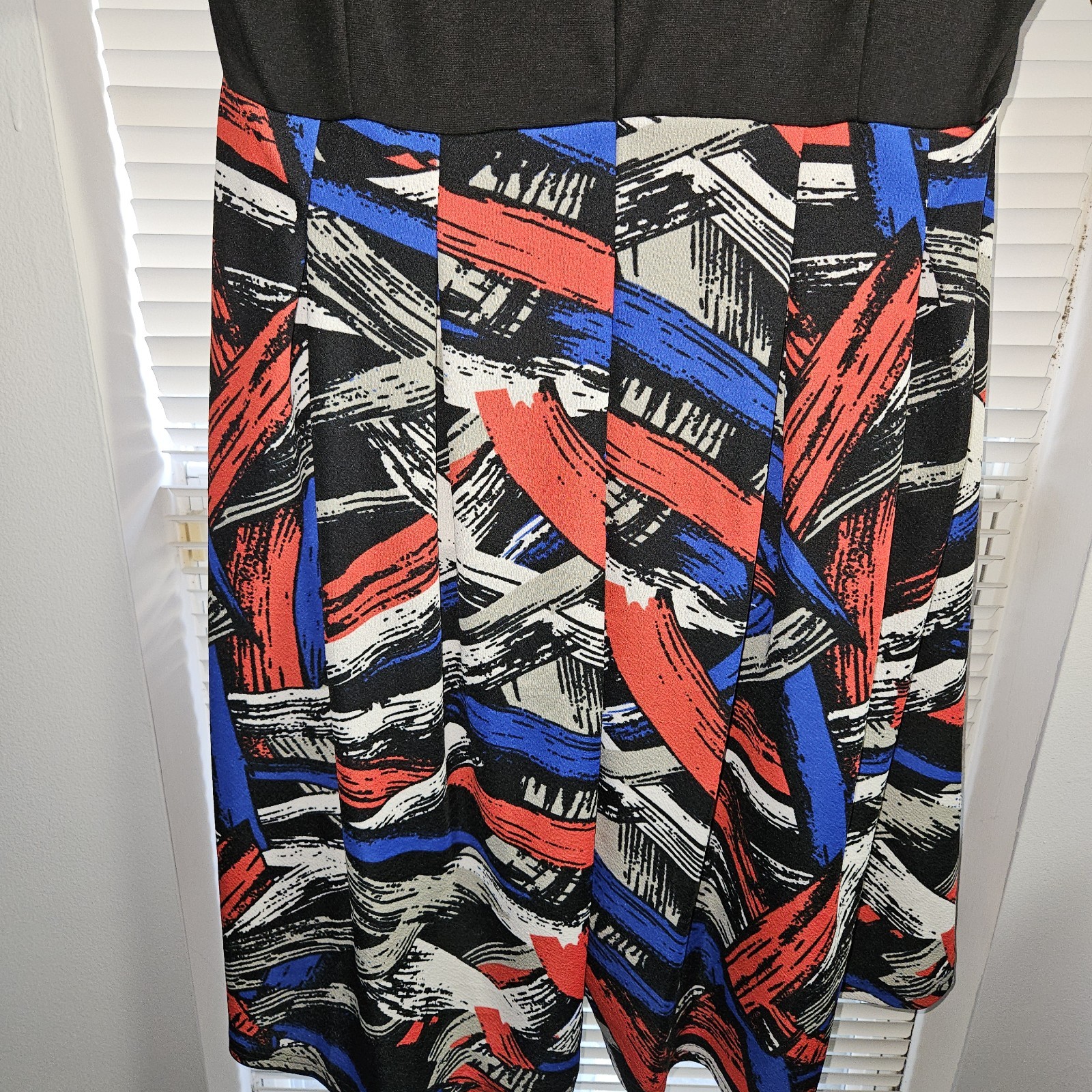 Oxiuly 3X NWT Colorblock Retro Dress Black Abstract Fit Flare Plus
