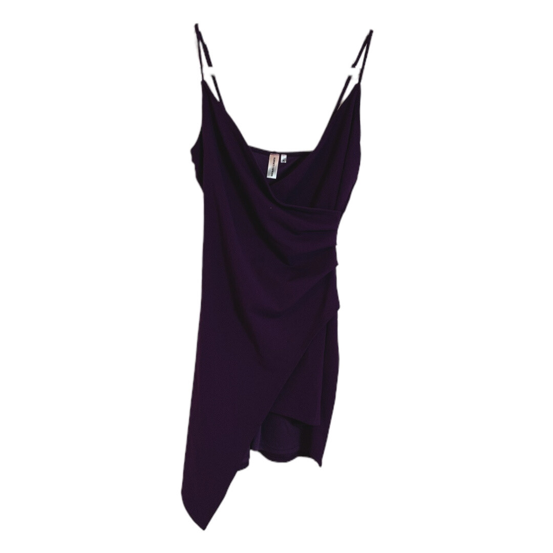 Sunset + Spring Women’S Purple Violet Asymmetric Ruched Faux Wrap Dress Size M