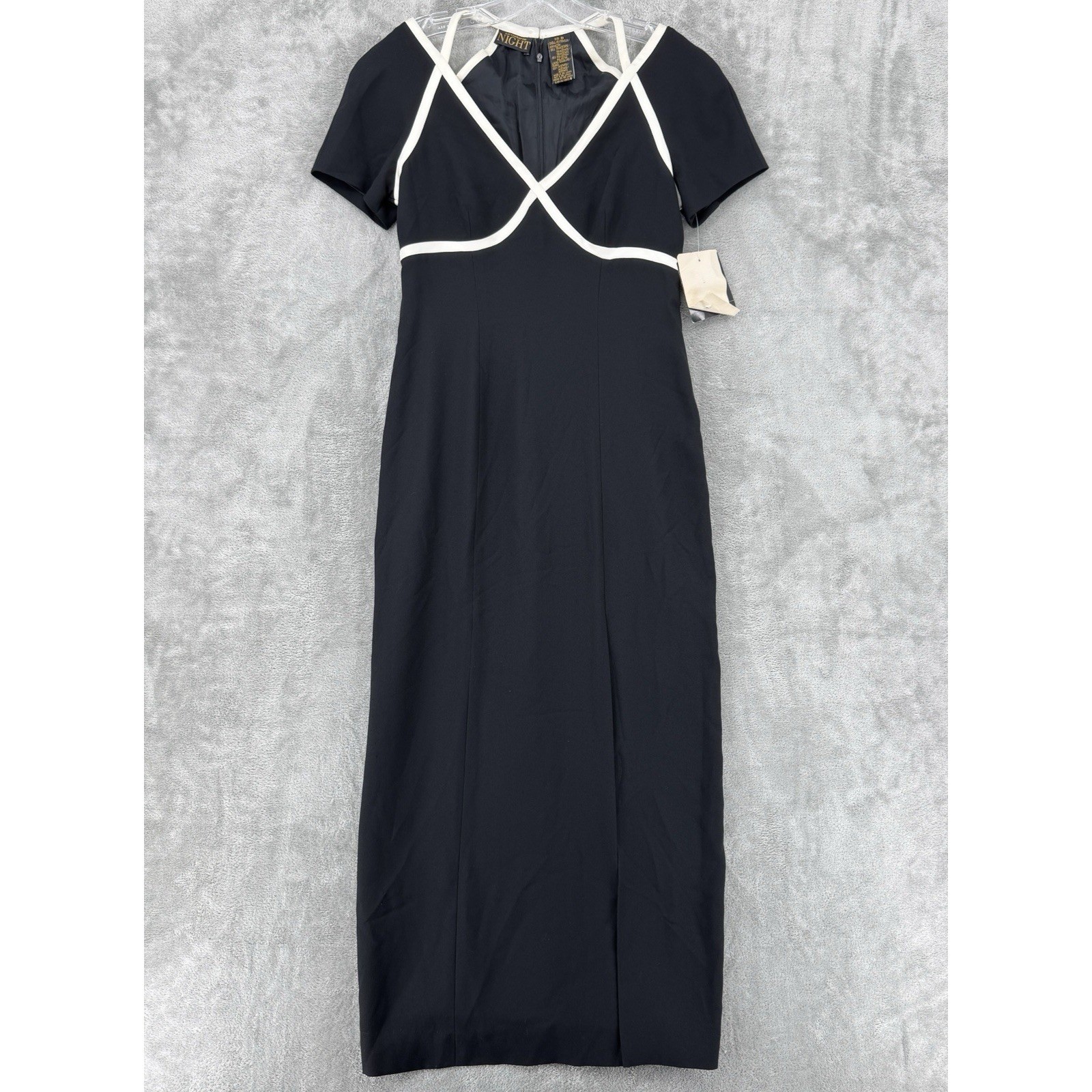 Vintage Liz Claiborne Dress Womens 8 Cutout Gown 90s Quiet Luxury Formal Black