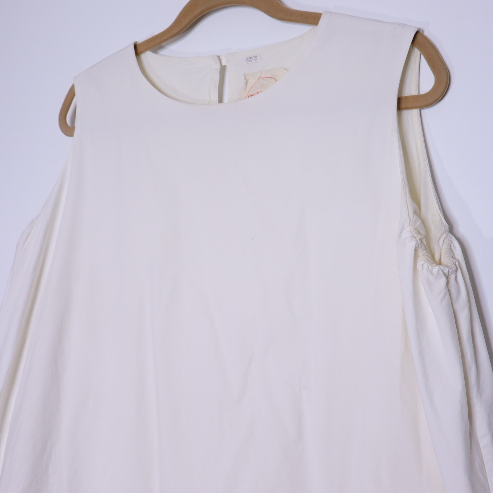 CHEZ VIDALENC Oversized Balloon Shift Dress White Sleeveless Women’s 3/ US 6-8