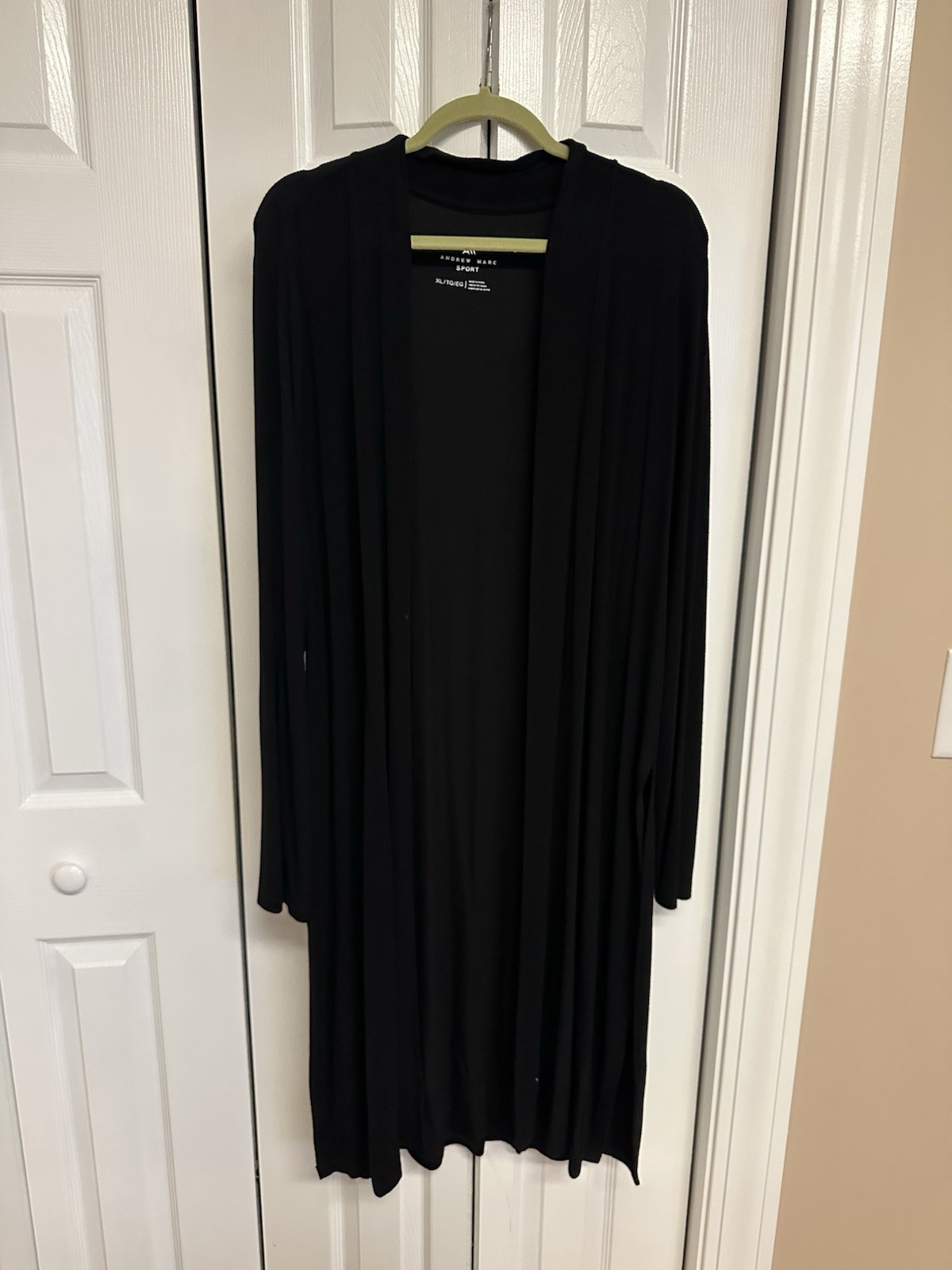 Andrew Marc Sport Black Knit Long Sleeve Cardigan XL