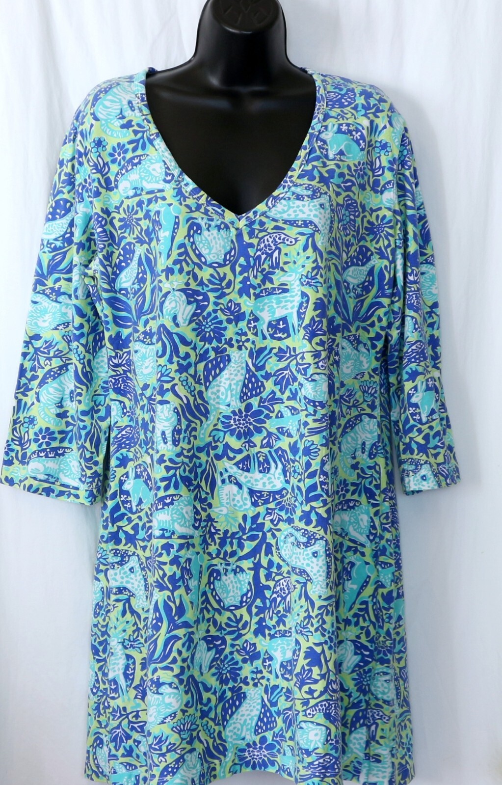 BARBARA GERWIT VINTAGE VNck Drs 3/4 Slvs 42 In Chst 34 In Lng Sz XL EXC