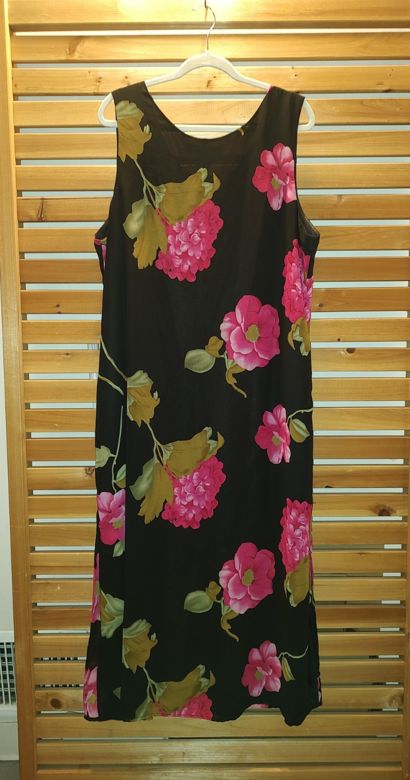 Long Art Floral Beauty Chiffon Maxi DRESS Size 22 Sleeveless Lined Cruise Resort